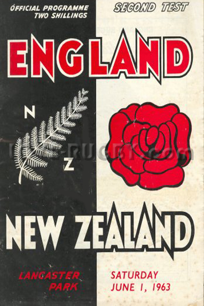1963 New Zealand v England  Rugby Programme